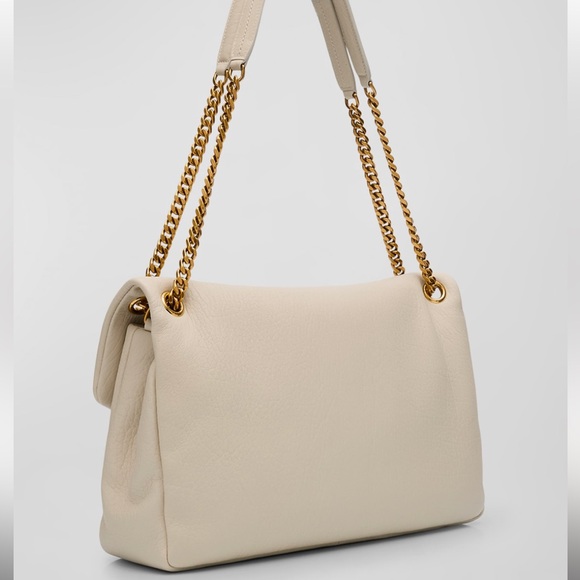 YVES SAINT LAURENT YSL LARGE CALYPSO LEATHER BAG CREMA SOFT NEW - Picture 2 of 16